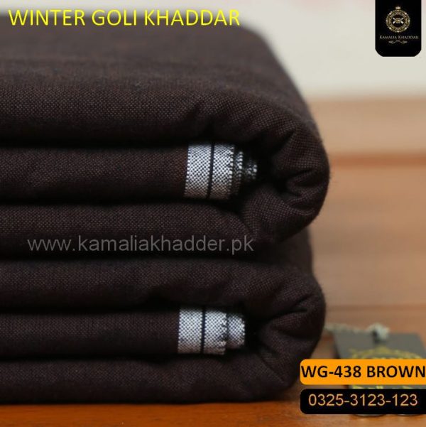 WG-438 Chocolate Brown Saffron Goli Winter Khaddar 2023