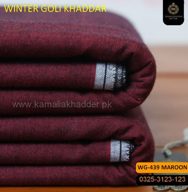 WG-439 Maroon Saffron Goli Winter Khaddar 2023