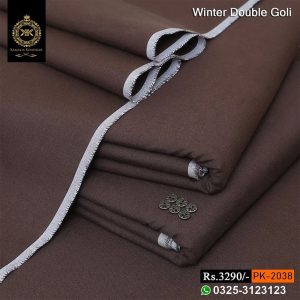 PK-2038 Chocolate Brown Premium Winter Khaddar 2024-25